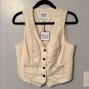 Chic Cream Sleeveless Vest